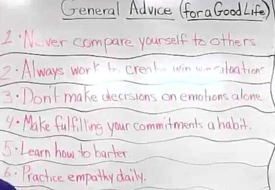 Live Class 147 Advise for a Good Life – Damon Tyler